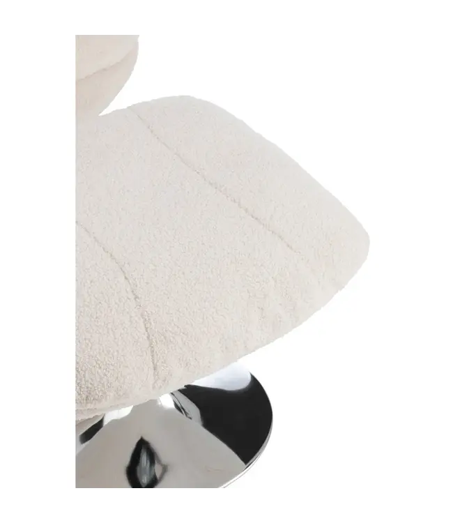 J-line  J-Line zetel Relax + Voetbank - metaal/multiplex - creme/zilver