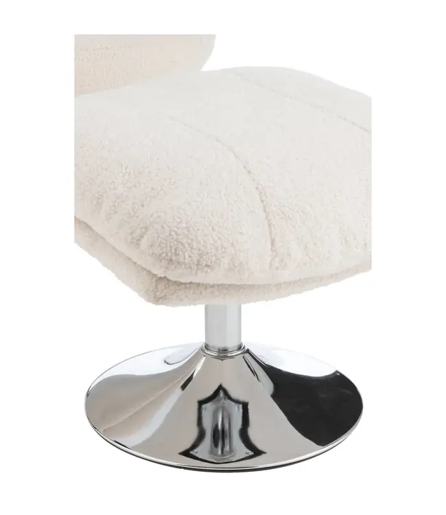 J-line  J-Line zetel Relax + Voetbank - metaal/multiplex - creme/zilver