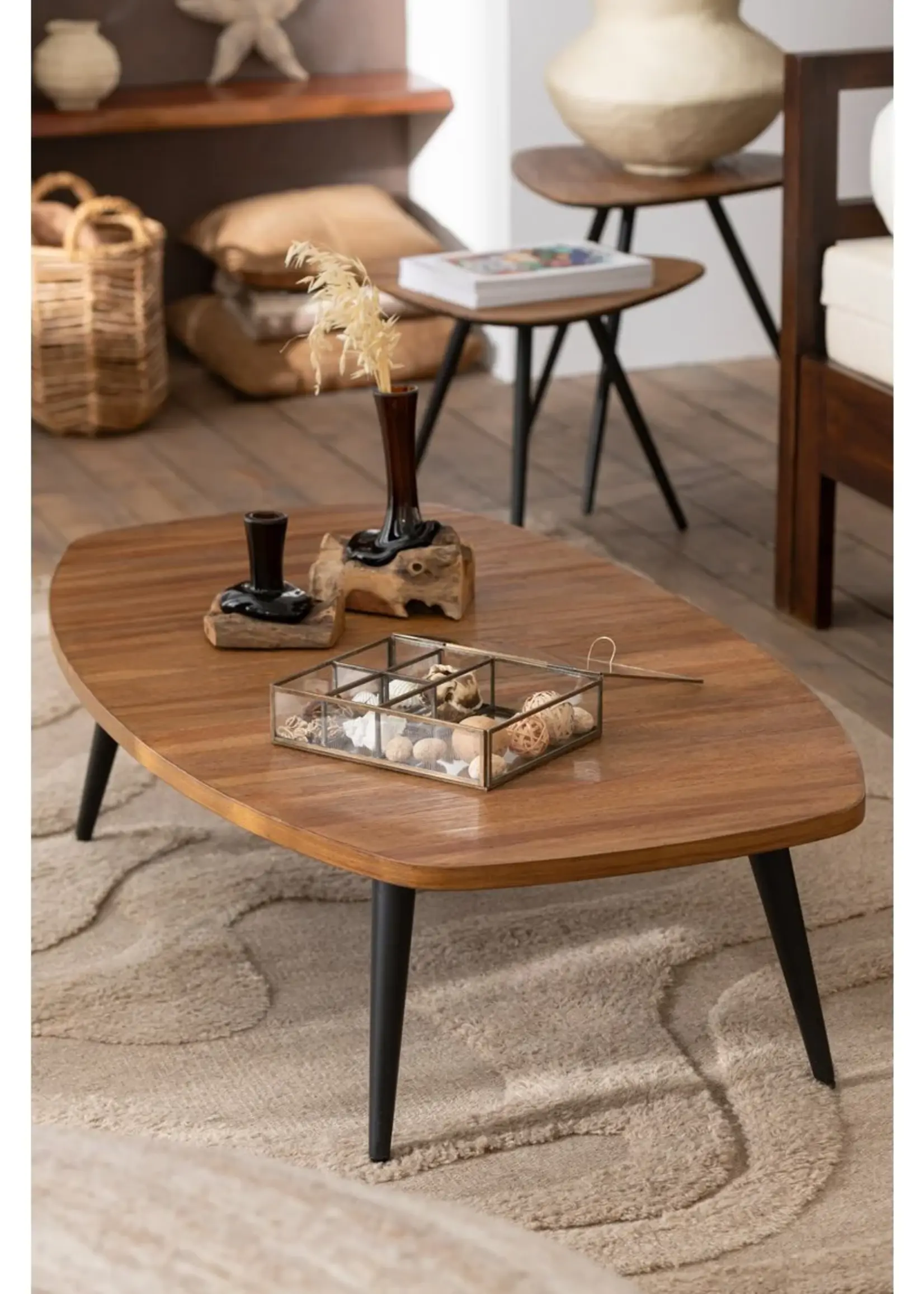 J-line  J-Line Salontafel Rechthoekig Gerecycleerd Teak Naturel