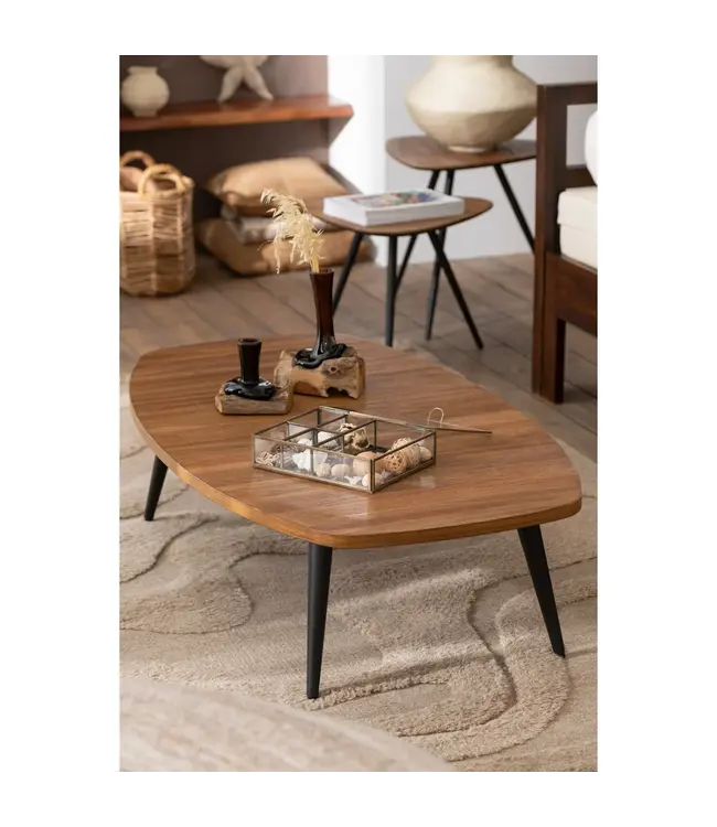 J-line  J-Line Salontafel Rechthoekig Gerecycleerd Teak Naturel