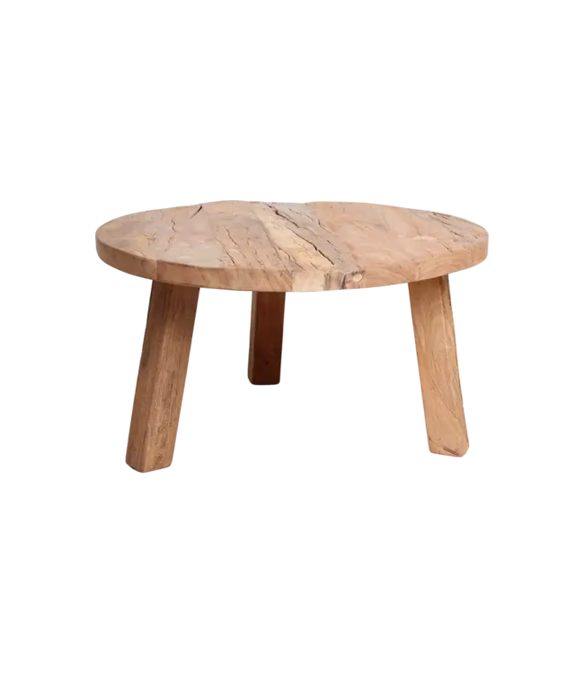 Raw materials Farmwood ronde salontafel - FSC-gerecycled hout - Ø70x38 cm