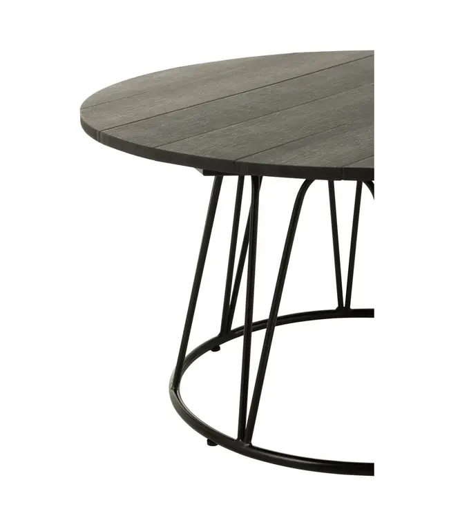 J-line  J-Line tafel Zoa - metaal/polyethyleen - zwart