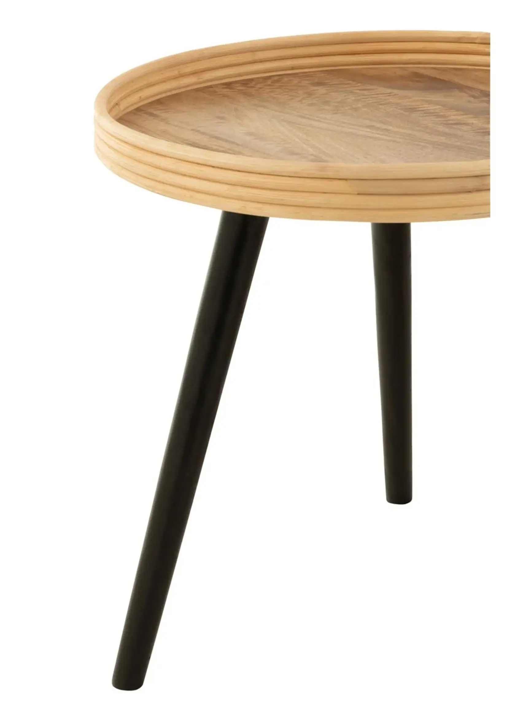 J-line  J-Line Set Van 3 Bijzettafel Rond Mango Hout Naturel