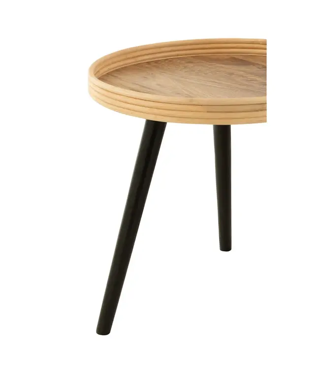 J-line  J-Line Set Van 3 Bijzettafel Rond Mango Hout Naturel