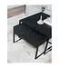 Home67 Salontafel Ruby Visgraat - Zwart Mangohout - Set van 2