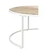 J-line  J-Line bijzettafel Relax - metaal/hout - wit/naturel - set van 2