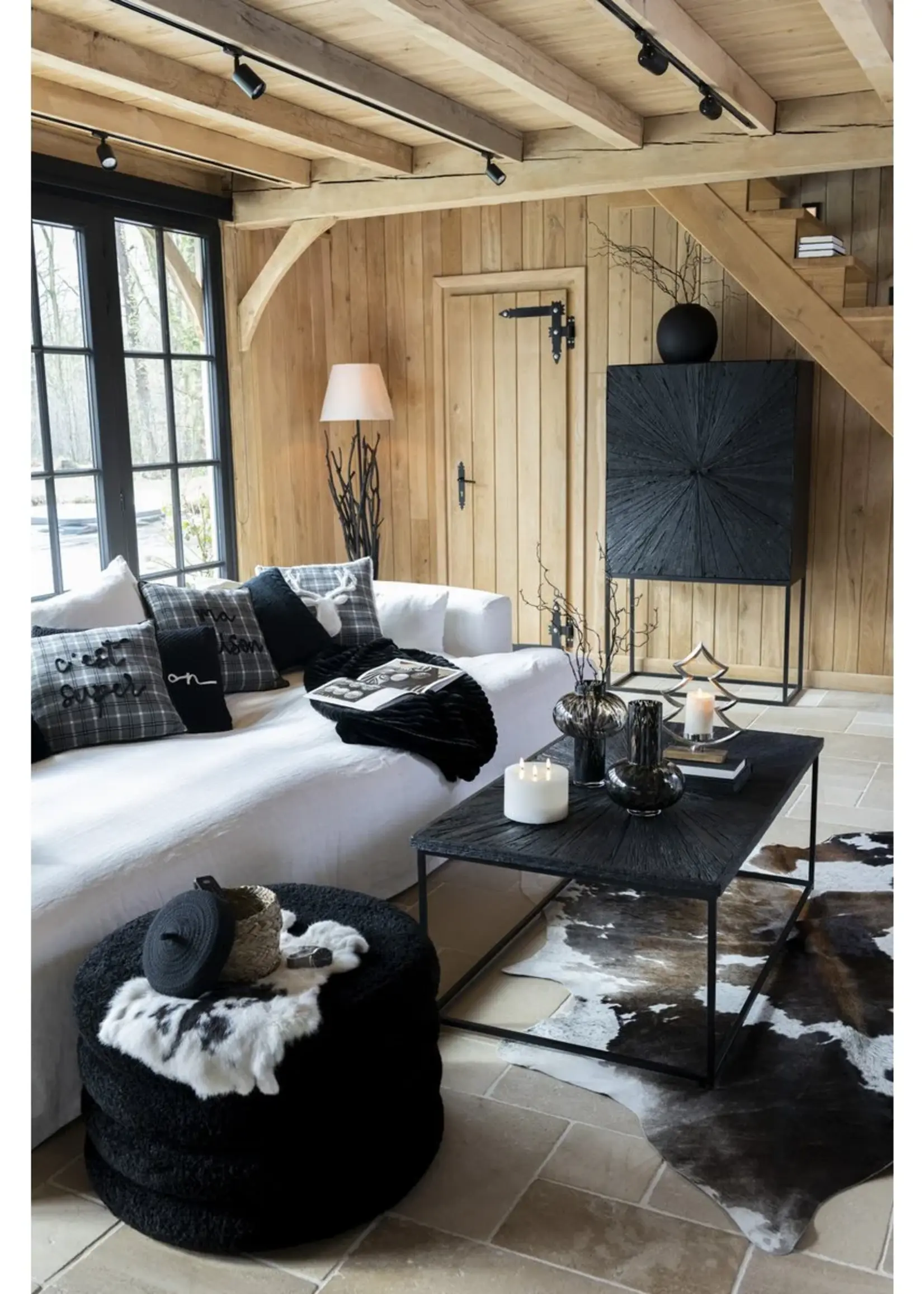 J-line  J-Line salontafel Shanil - hout/ijzer - zwart
