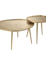 J-line  J-Line bijzettafel Vinta - aluminium - goud - set van 2