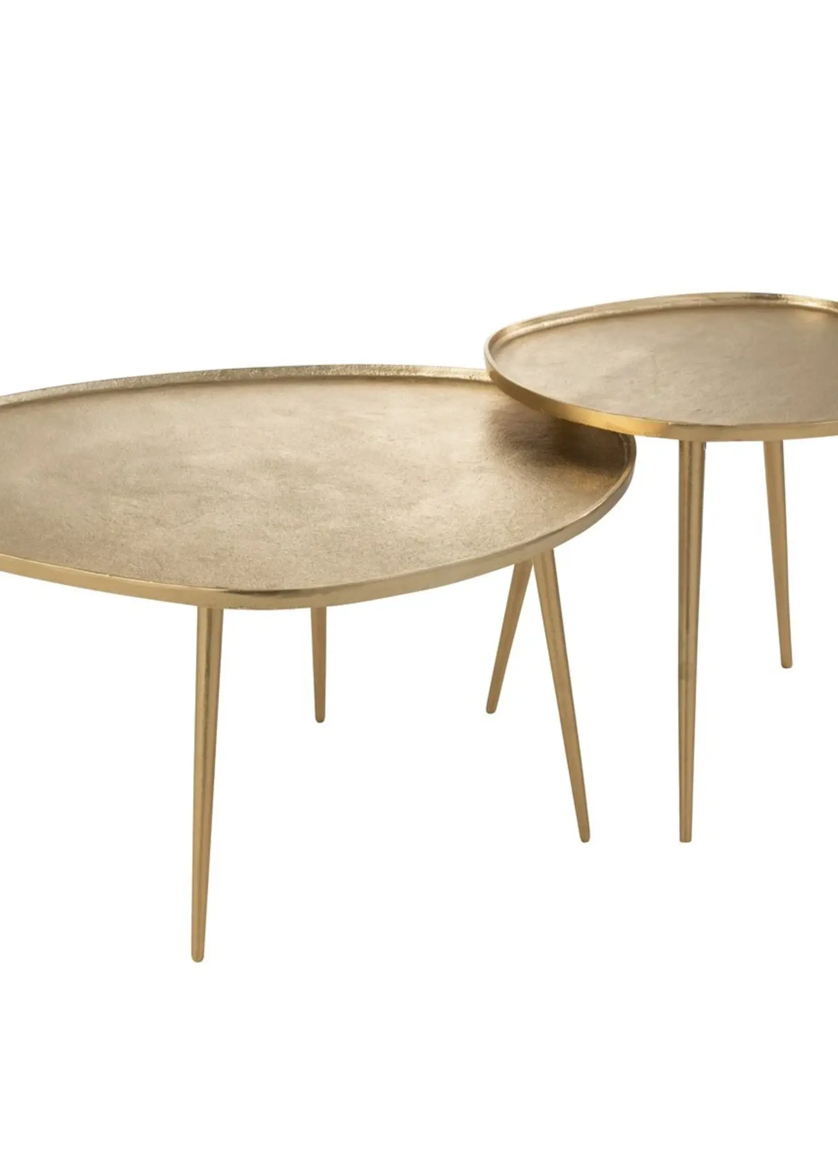 J-line  J-Line bijzettafel Vinta - aluminium - goud - set van 2