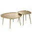 J-line  J-Line bijzettafel Vinta - aluminium - goud - set van 2