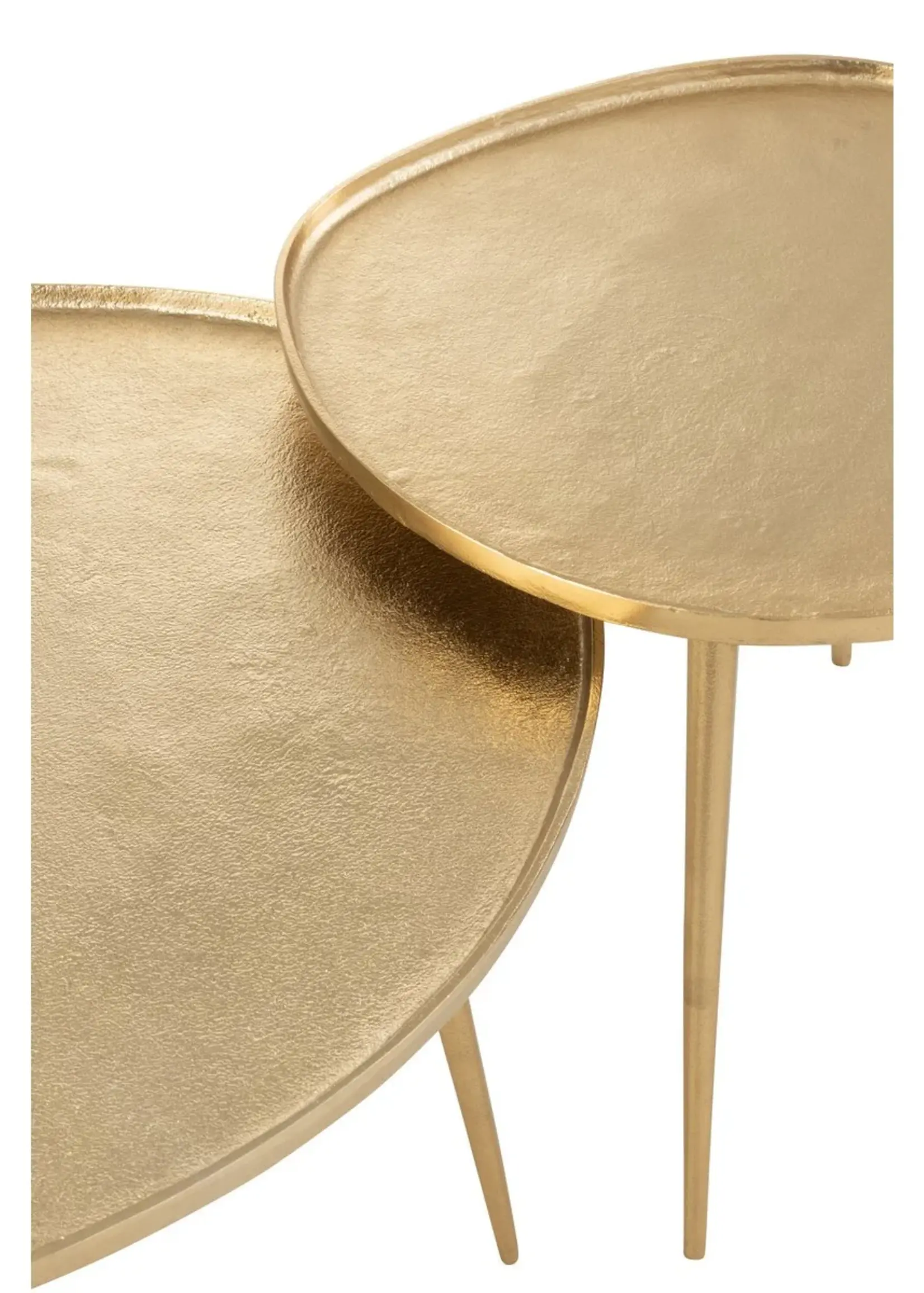 J-line  J-Line bijzettafel Vinta - aluminium - goud - set van 2