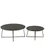 J-line  J-Line bijzettafel Rond - hout/metaal - zwart - set van 2
