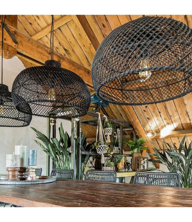 Raw materials Maze hanglamp zwart large