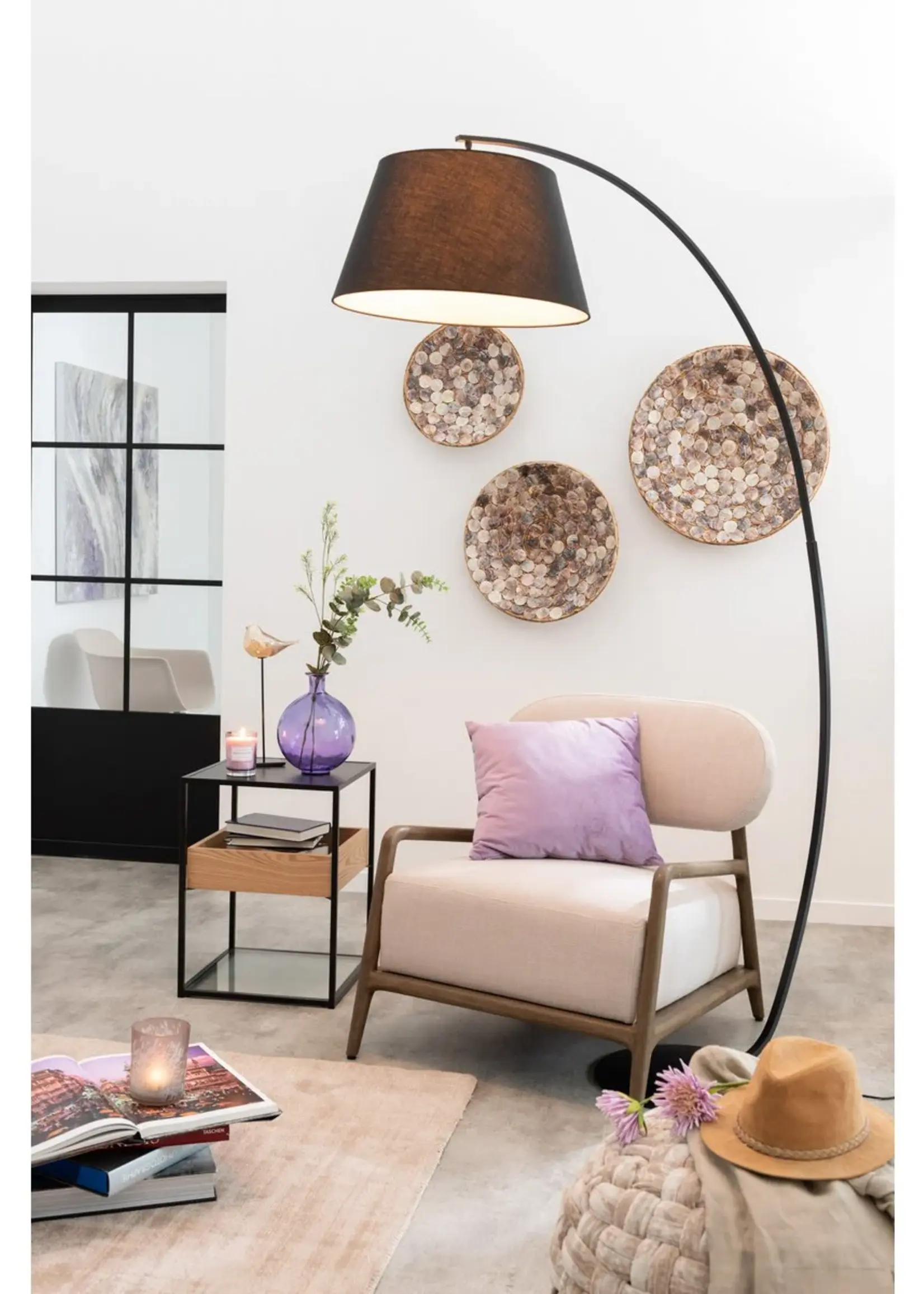 J-line  J-Line lamp Staand Boog - metaal - zwart