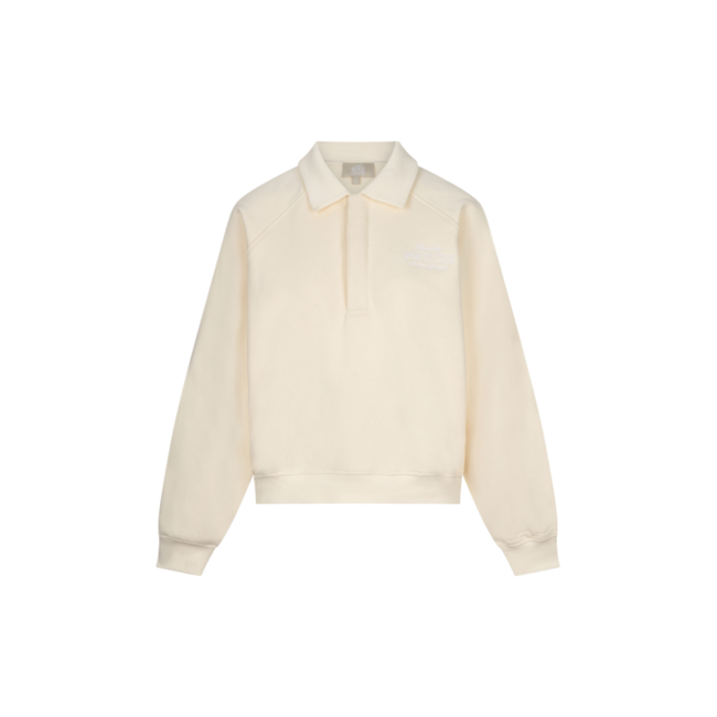 The Lola Club Alix Polo Sweater (Alix - 001) - Vanilla