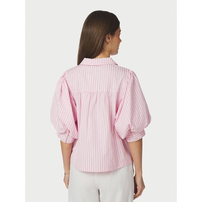 Neo Noir Etta Soft Stripe Stone Blouse 166416 - Light Pink