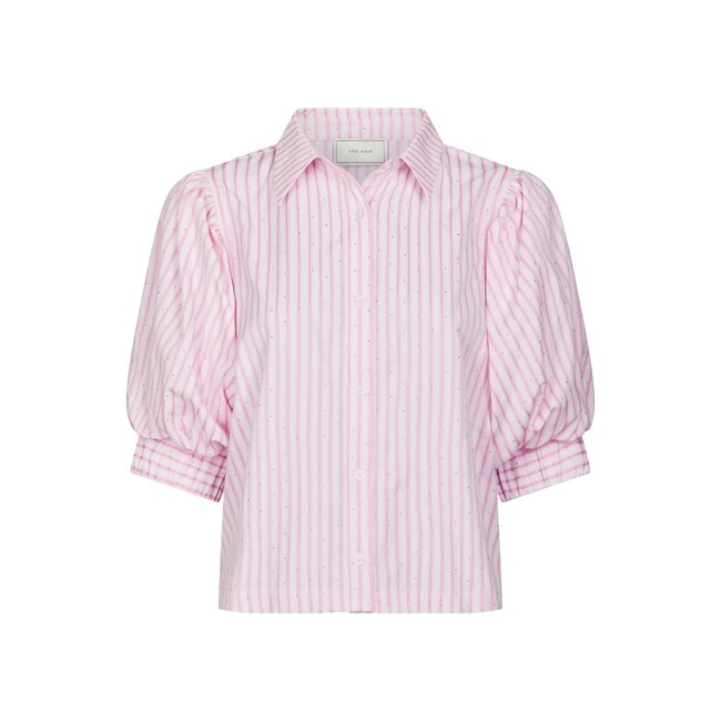 Neo Noir Etta Soft Stripe Stone Blouse 166416 - Light Pink