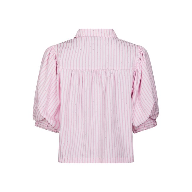 Neo Noir Etta Soft Stripe Stone Blouse 166416 - Light Pink