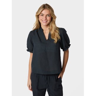 Neo Noir Odesa Linen Blouse  160264 - Navy