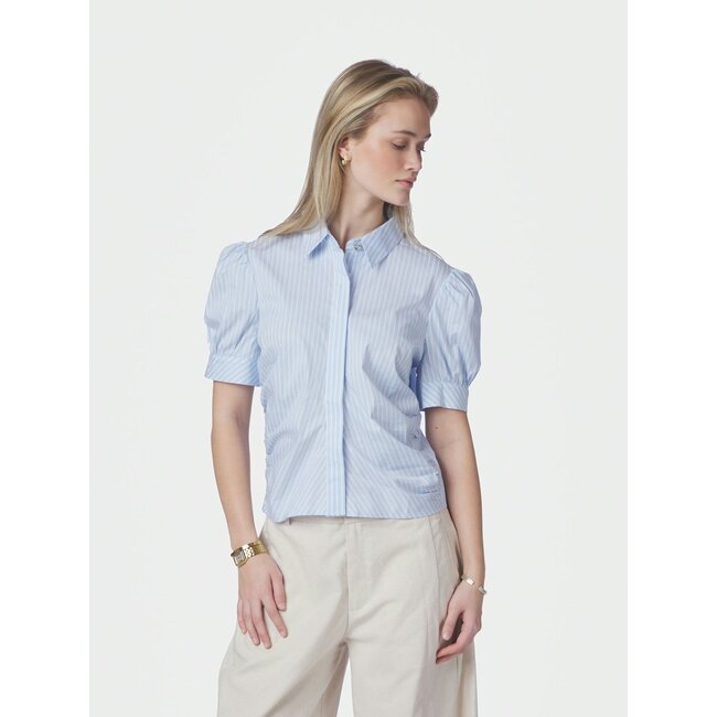Neo Noir Frannie Soft Stripe Shirt  169738 - Licht Blauw