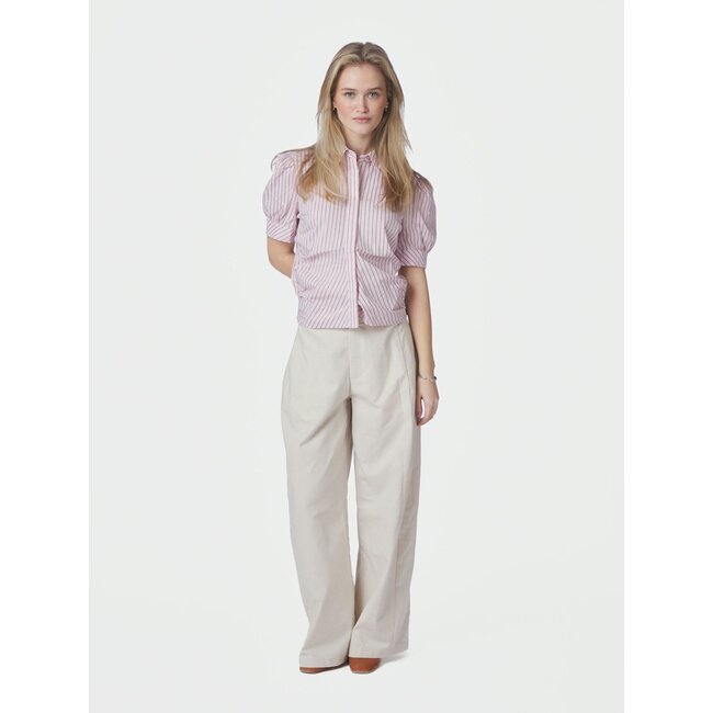 Neo Noir Frannie Structure Stripe Shirt 169900 - Roze