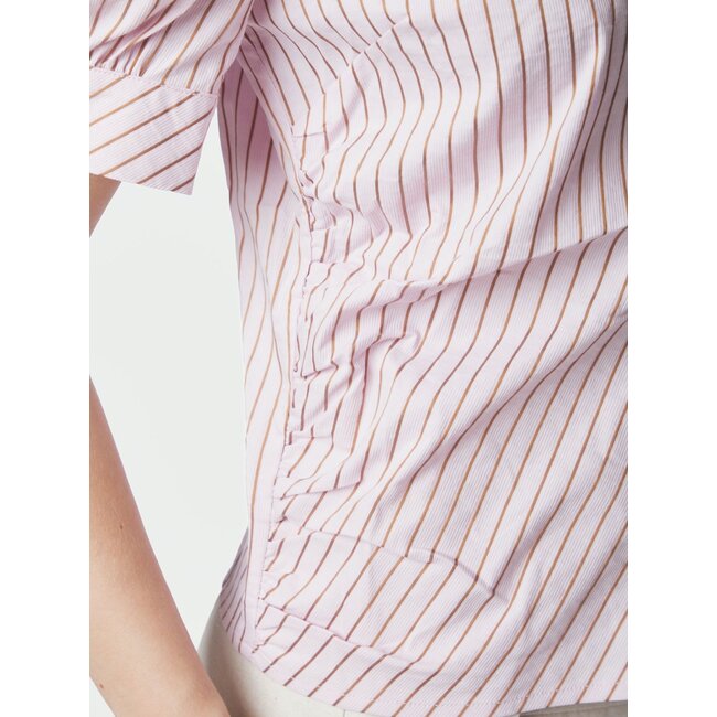 Neo Noir Frannie Structure Stripe Shirt 169900 - Roze