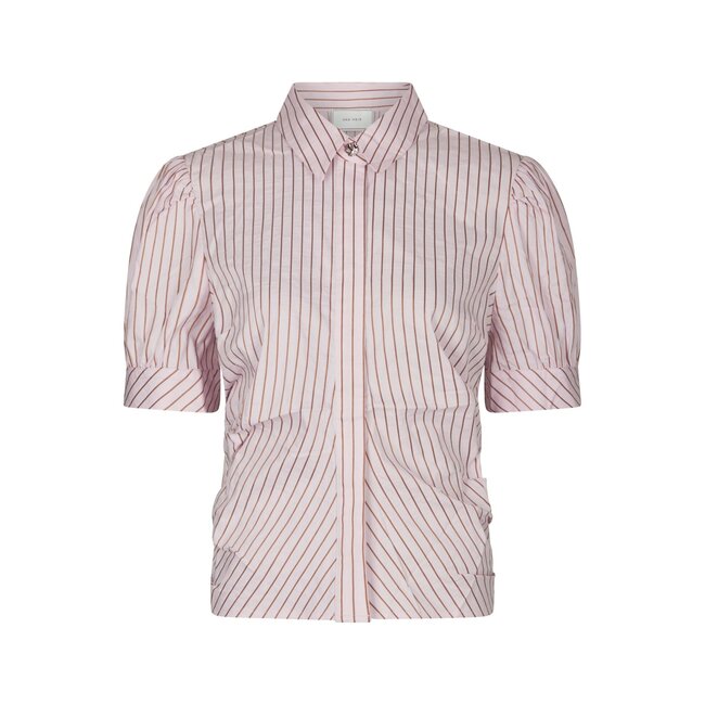 Neo Noir Frannie Structure Stripe Shirt 169900 - Roze