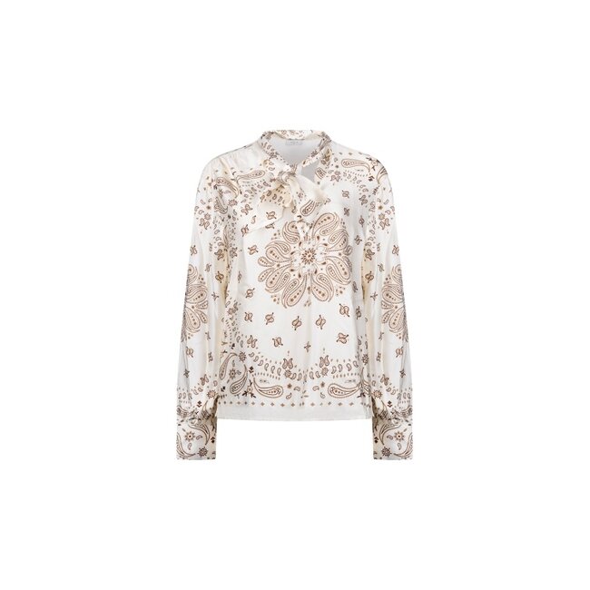 Nukus Angie Tie Paisley Blouse NKF02201 - Offwhite/Toffee