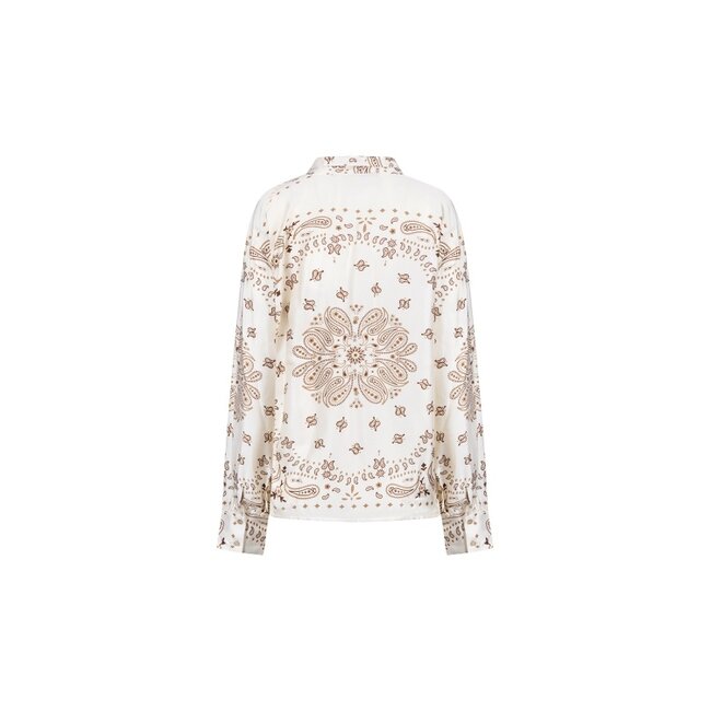 Nukus Angie Tie Paisley Blouse NKF02201 - Offwhite/Toffee