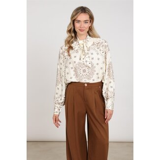 Nukus Angie Tie Paisley Blouse NKF02201 - Offwhite/Toffee