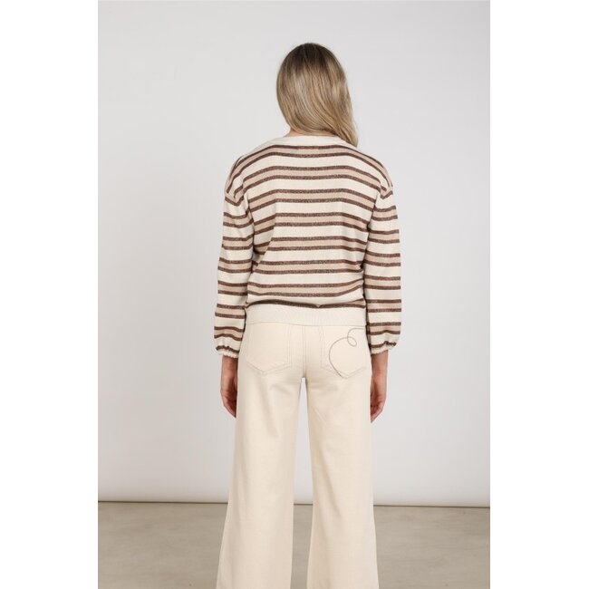 Nukus Kim Stripe Pullover NKF03054 - Sand/Toffee