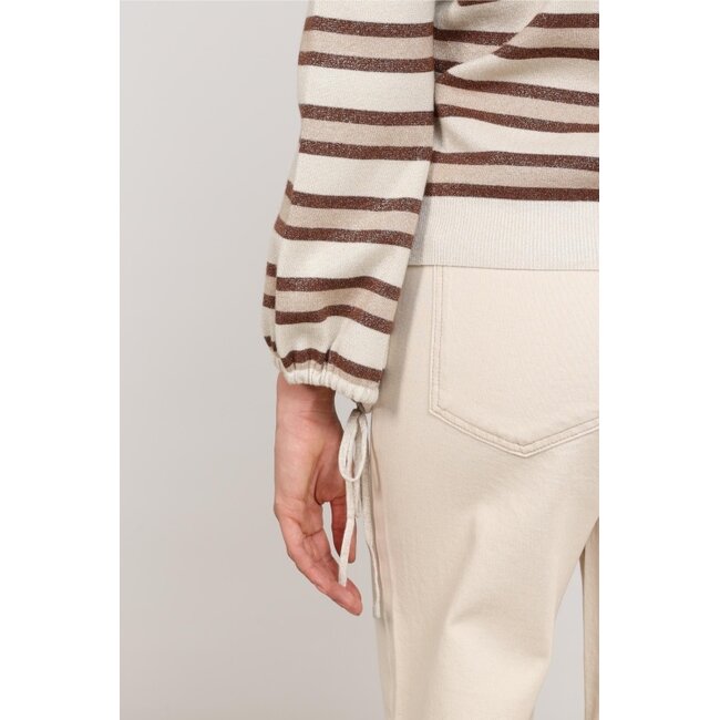 Nukus Kim Stripe Pullover NKF03054 - Sand/Toffee