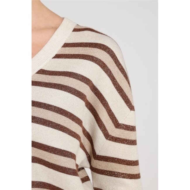 Nukus Kim Stripe Pullover NKF03054 - Sand/Toffee
