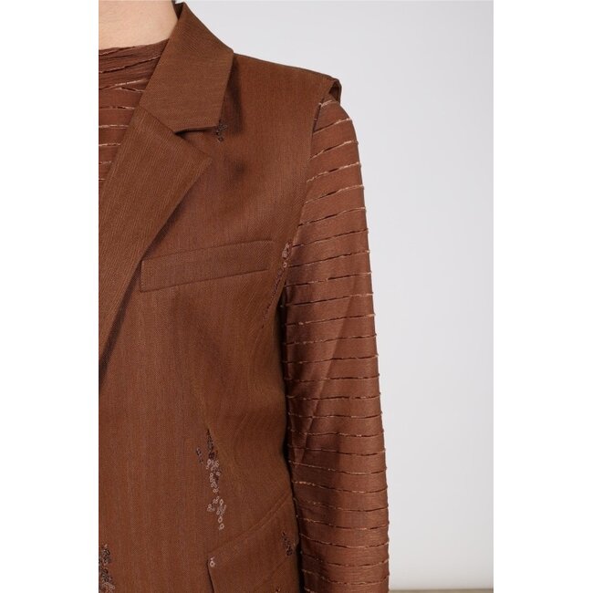 Nukus Chlo Paillet Gilet NKF08045 - Espresso