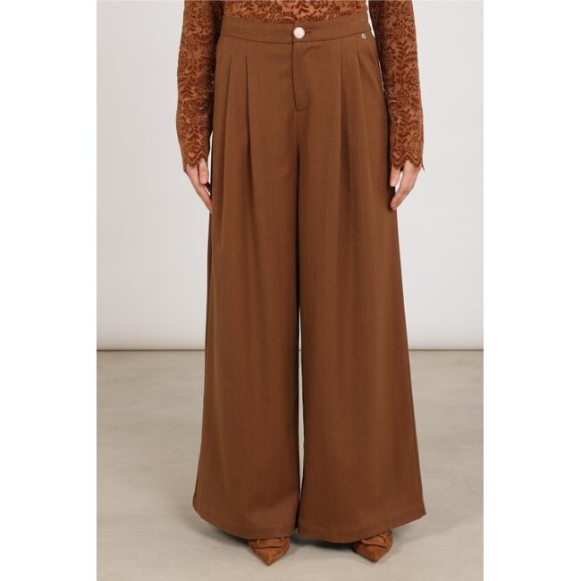 Nukus Bodine Pants Wide Fit Pantalon NKF09076 - Espresso