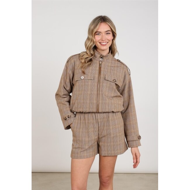 Nukus Hope Check Jacket NKF13111 - Toffee