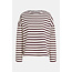 Penn&Ink W26T1313 Sweater Stripe - Ecru/Aubergine
