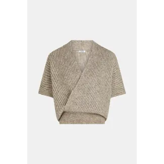 Penn&Ink W26C396 Overslag Jumper - Brown Melange