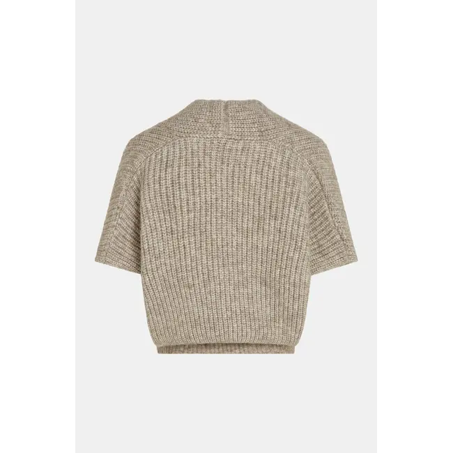 Penn&Ink W26C396 Overslag Jumper - Brown Melange