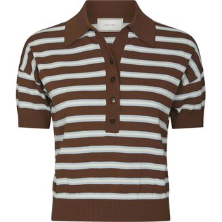 Neo Noir Emira Knit Polo Top 168576 676 - Dark Brown