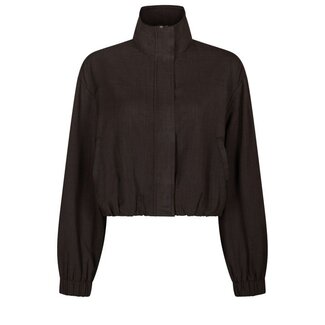 Neo Noir Felicity Zip Blouse 170348 676 - Dark Brown