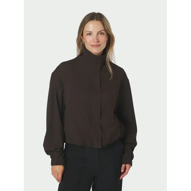 Neo Noir Felicity Zip Blouse 170348 676 - Dark Brown