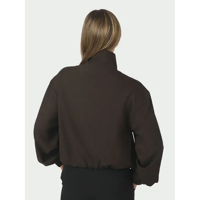 Neo Noir Felicity Zip Blouse 170348 676 - Dark Brown