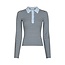 Neo Noir Fannya LS Striped Knit Polo 169865 665 - Light Blue