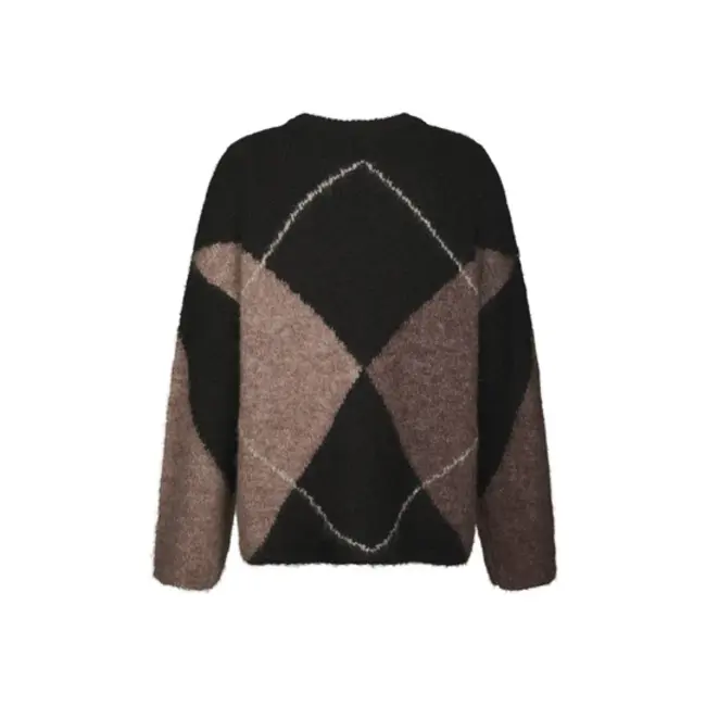 Neo Noir Inga Check Fluff Knit 165205 676 - Dark Brown