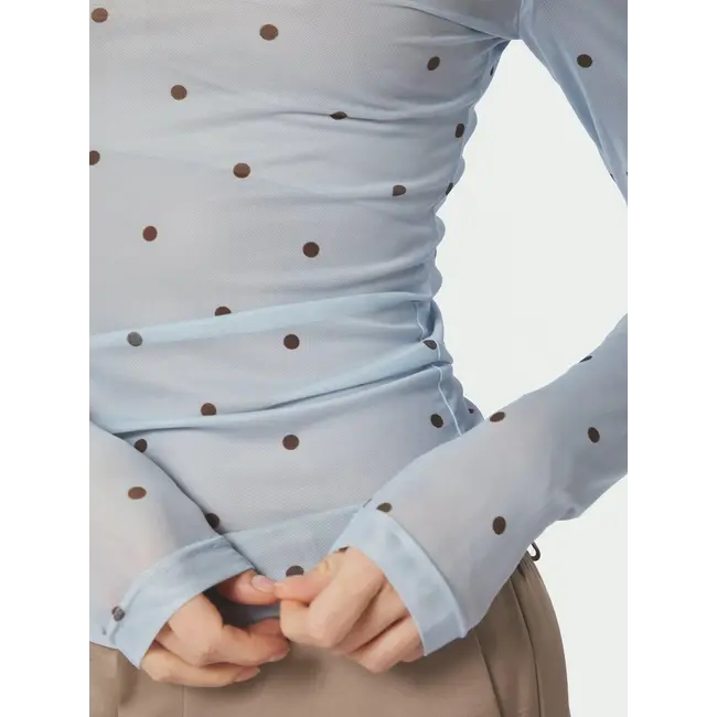 Neo Noir Ella Space Dot Top 168628 145 - Light Blue
