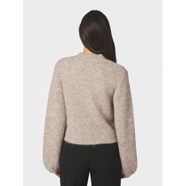Neo Noir Gio Fluffy Knit Cardigan 168524 976 - Beige Melange