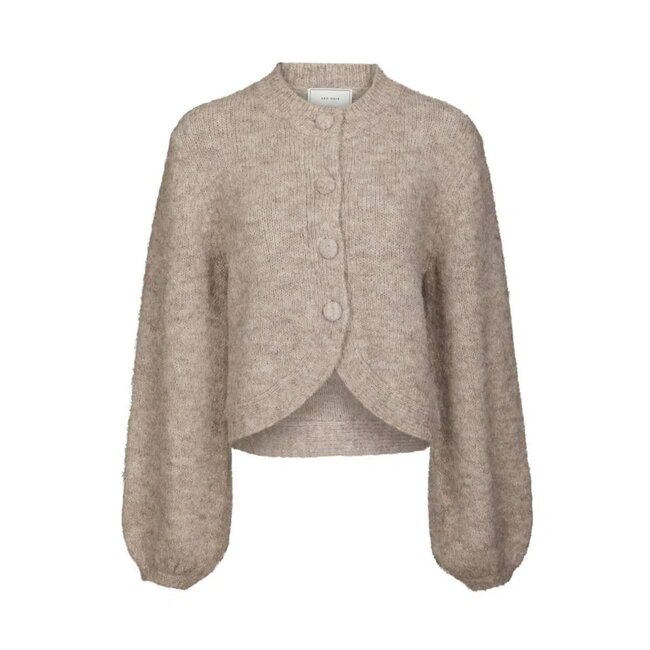 Neo Noir Gio Fluffy Knit Cardigan 168524 976 - Beige Melange