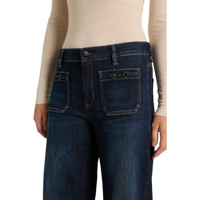 Cambio Ada Patched Pocket Wide Leg Jeans 9157 0009/03 5045 - Pure Flow Blue