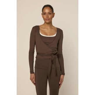 The Lola Club Bruna-004 Wrap Top - Espresso